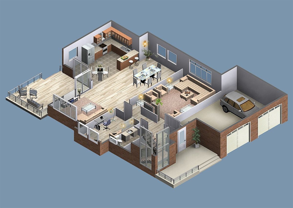 Create 2d and 3d floor plan and rendering using floorplanner by