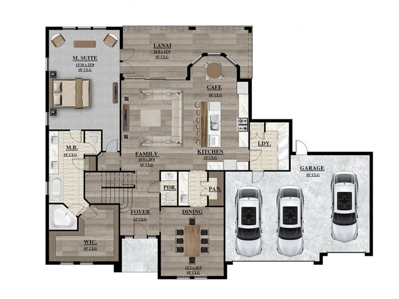 color floor plan rendering